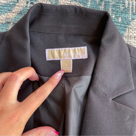 Michael Kors Womens Stretch Knit One Button Blazer Jacket - Picture 3 of 7